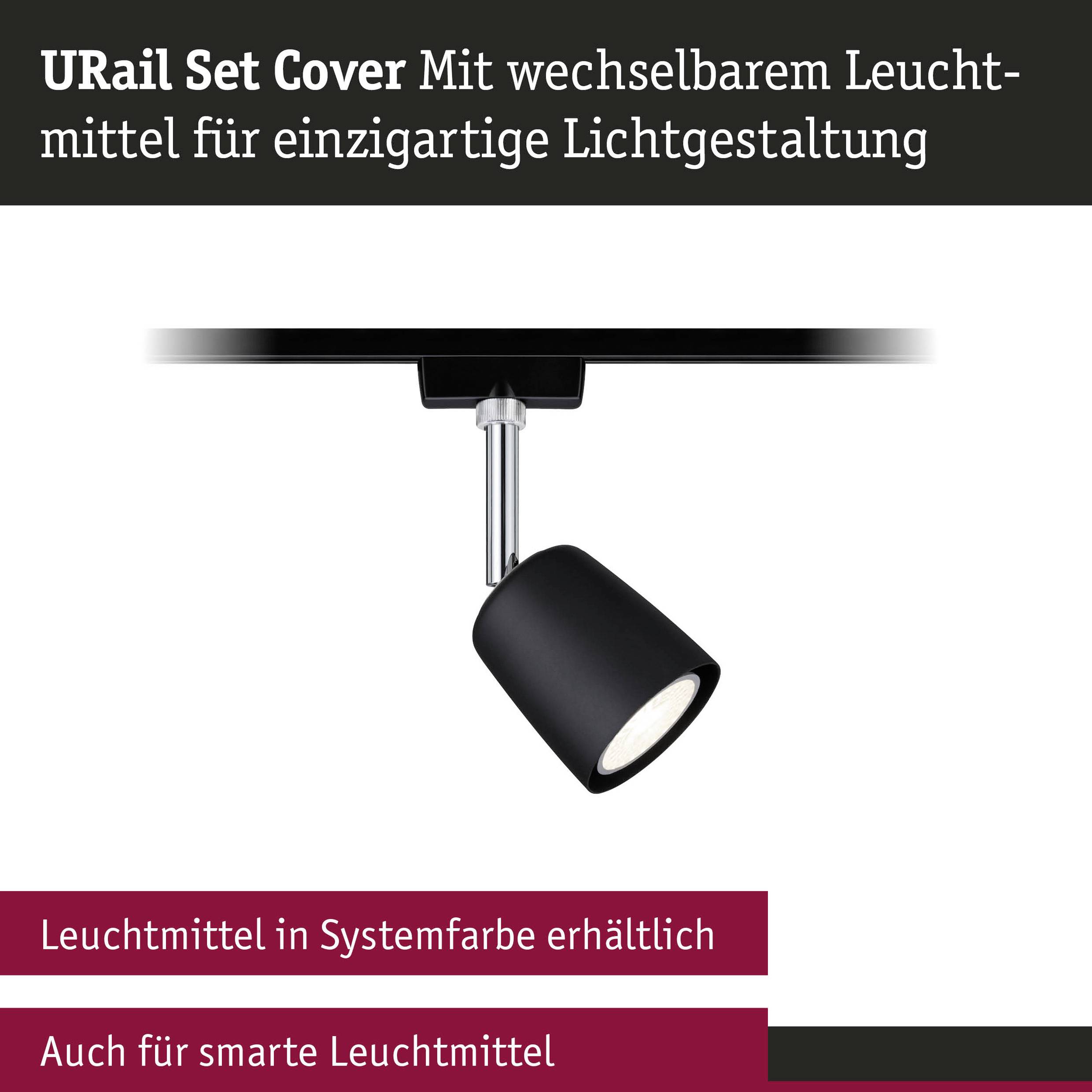 Paulmann 41303 Hochvolt-Schienensystem-Set URail GU10 10W LED Schwarz (matt), Chrom