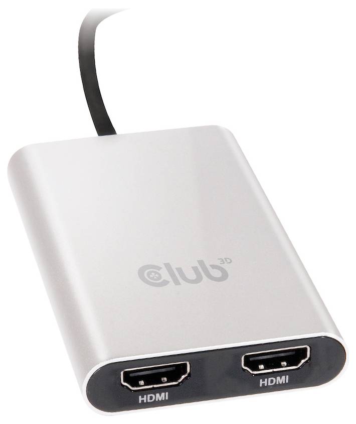 Club3D CSV-1574 Thunderbolt / HDMI Adapter [1x Thunderbolt™ 3 Stecker (USB-C®) - 2x HDMI-Stecker] Grau, Schwarz 0.27m