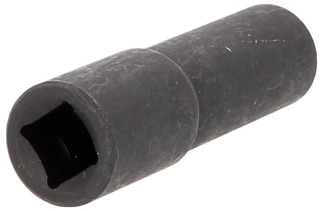 Eine sechskantige Stecknussverlängerung aus Metall, bekannt als Bitsatzadapter, liegt auf einer weißen Oberfläche.