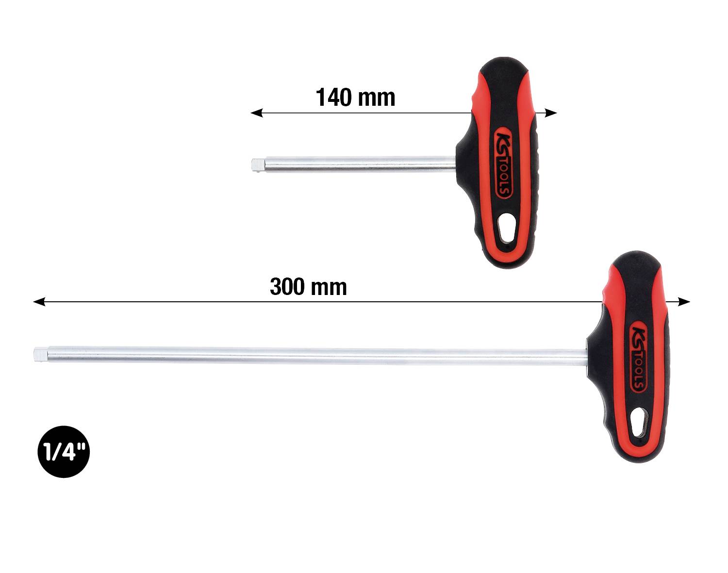 KS Tools 1/4" Vierkant-T-Griff, lang Vierkant-Schraubendreher