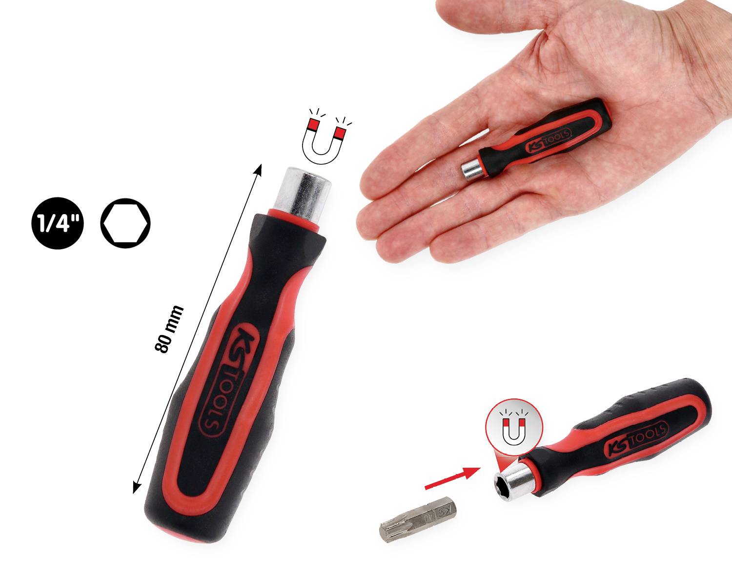 KS Tools 1/4" Bit Schraubendreher ohne Schnellver Bit-Schraubendreher