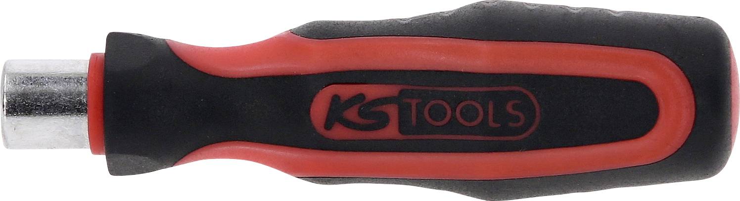 Kleiner Schraubendrehergriff mit schwarzem und rotem Design und der Aufschrift 'KS Tools' auf der Seite.