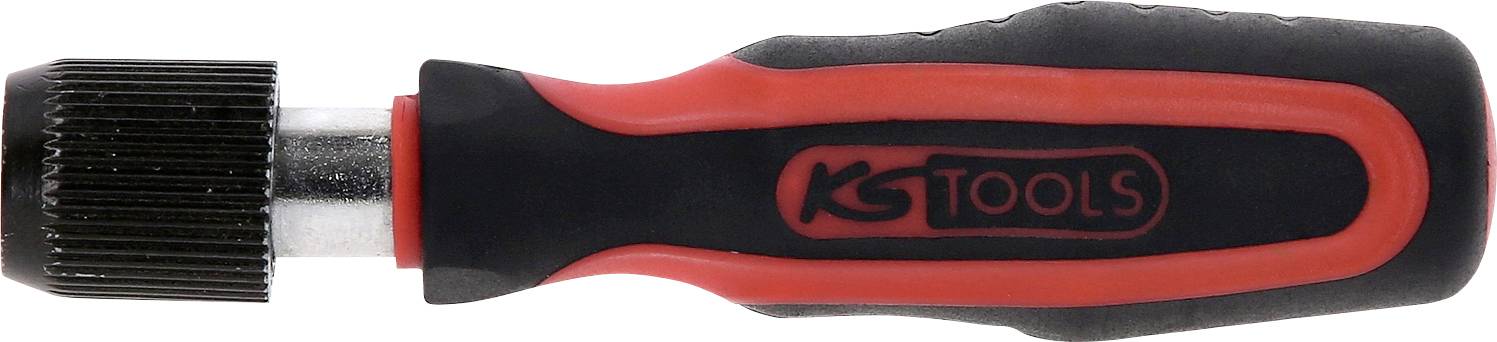Ein Schraubendreher mit schwarzem und rotem Griff, auf dem 'KS Tools' steht.