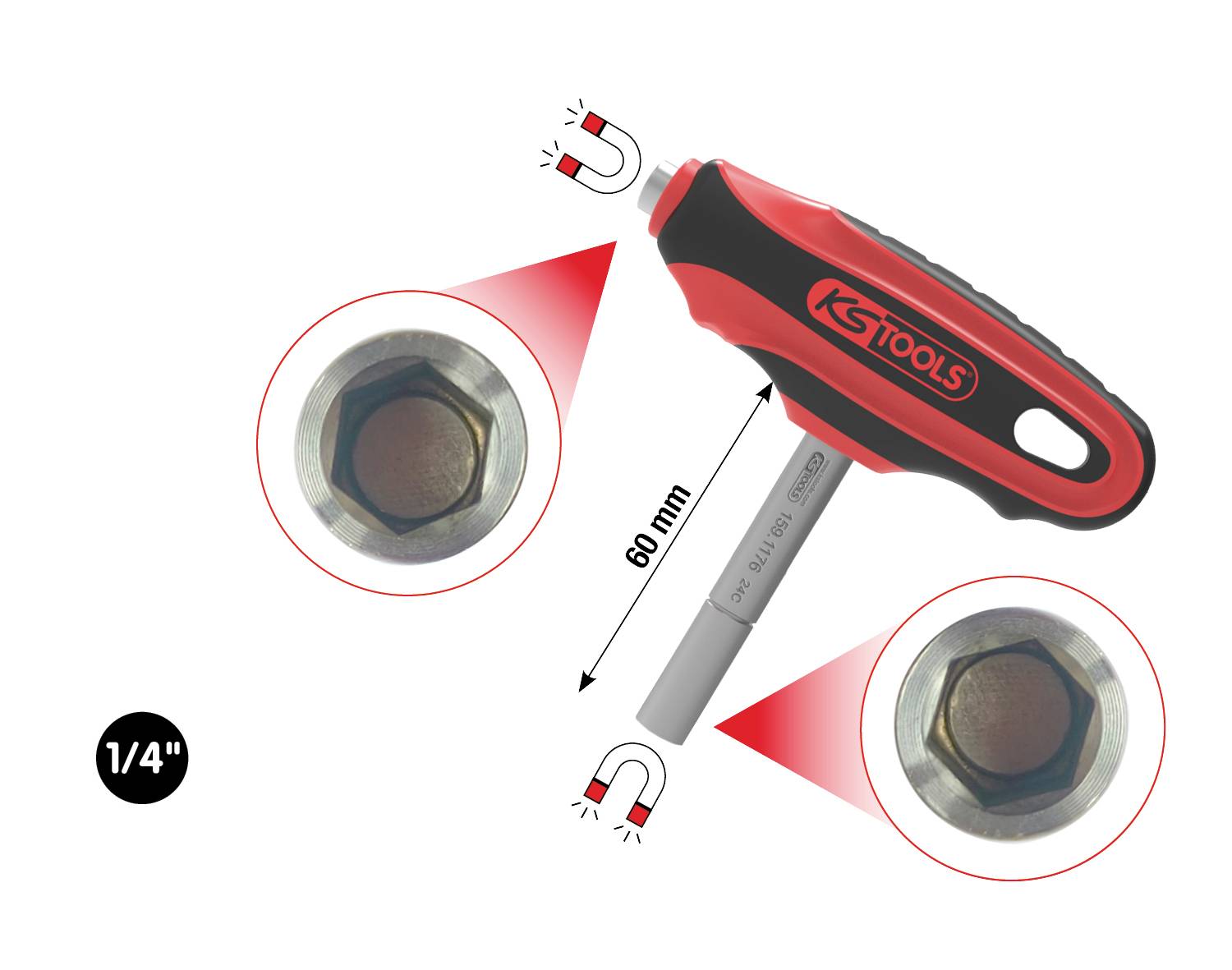 KS Tools 159.1176 159.1176 1/4" Doppel-Bithalter
