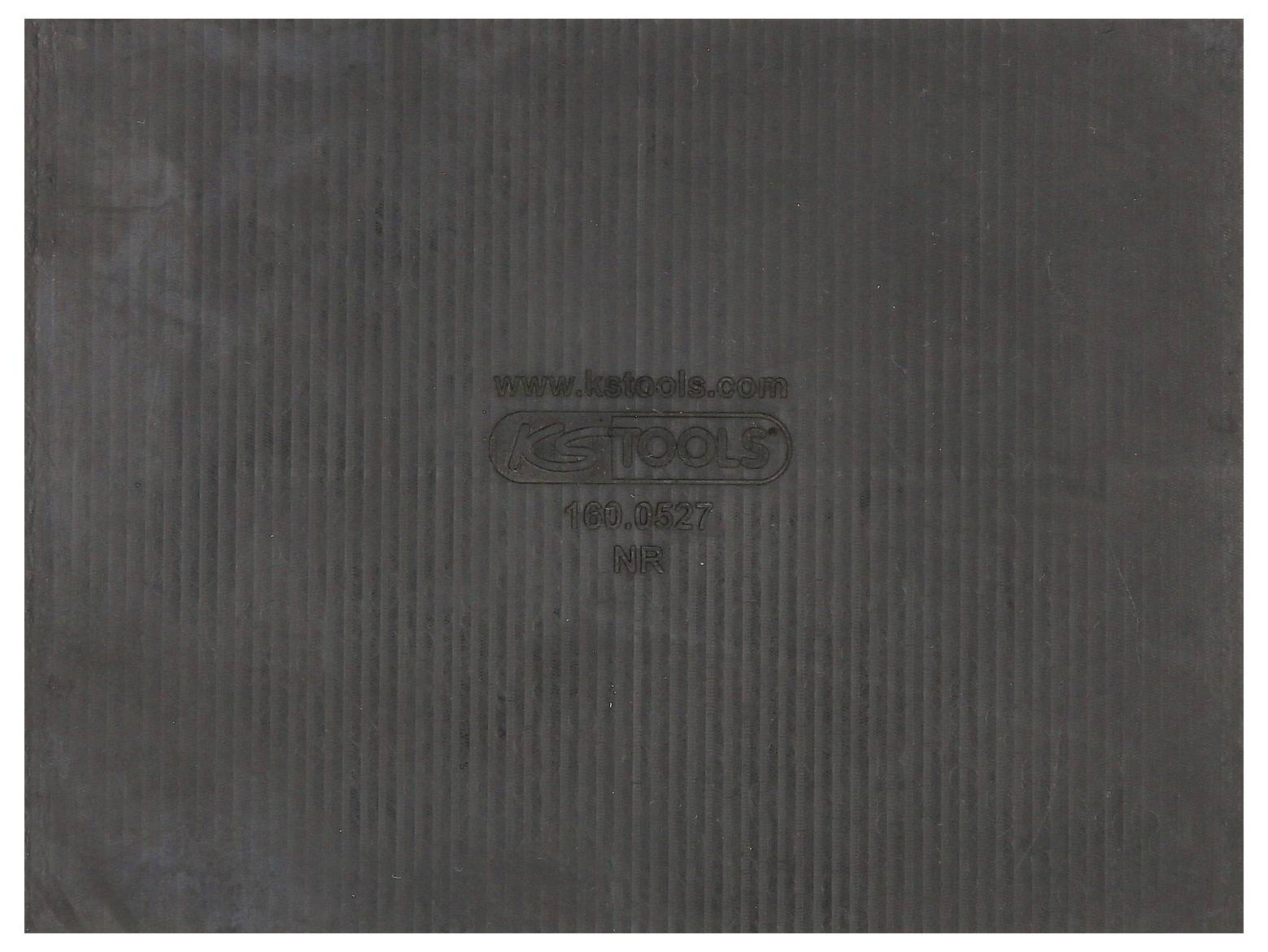 Schwarze, geriffelte Gummimatte mit dem Aufdruck 'KS TOOLS 160.0027 NR. 1' in der Mitte.