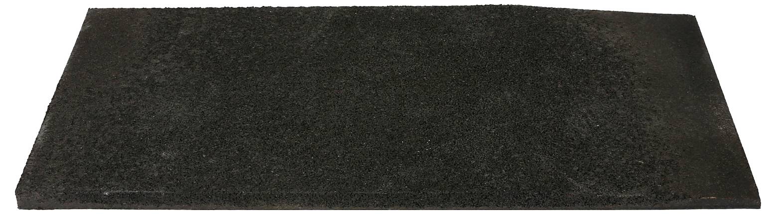 Eine rechteckige, schwarze Fußmatte mit strukturiertem, rauem Material, geeignet zum Abwischen von Schuhen.