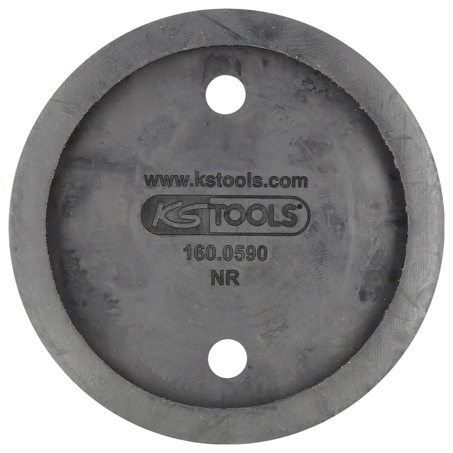 'KS Tools' Gummidichtung mit zwei Löchern. Enthält die Aufschrift 'www.kstools.com 160.0590 NR'.