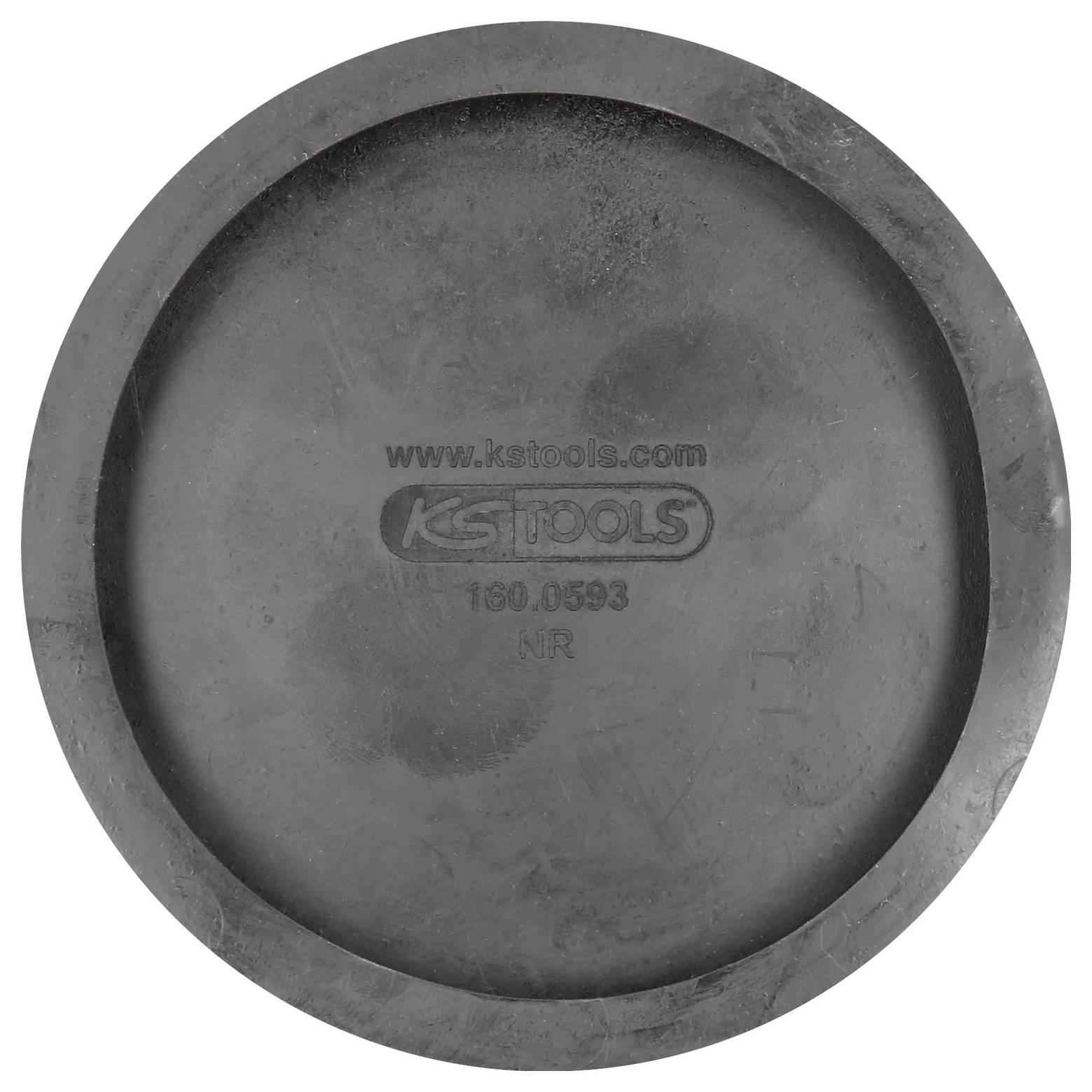 Ein runder, schwarzer Gummiaufsatz mit der Aufschrift 'KSTools' und Produktnummer '160.0503'.