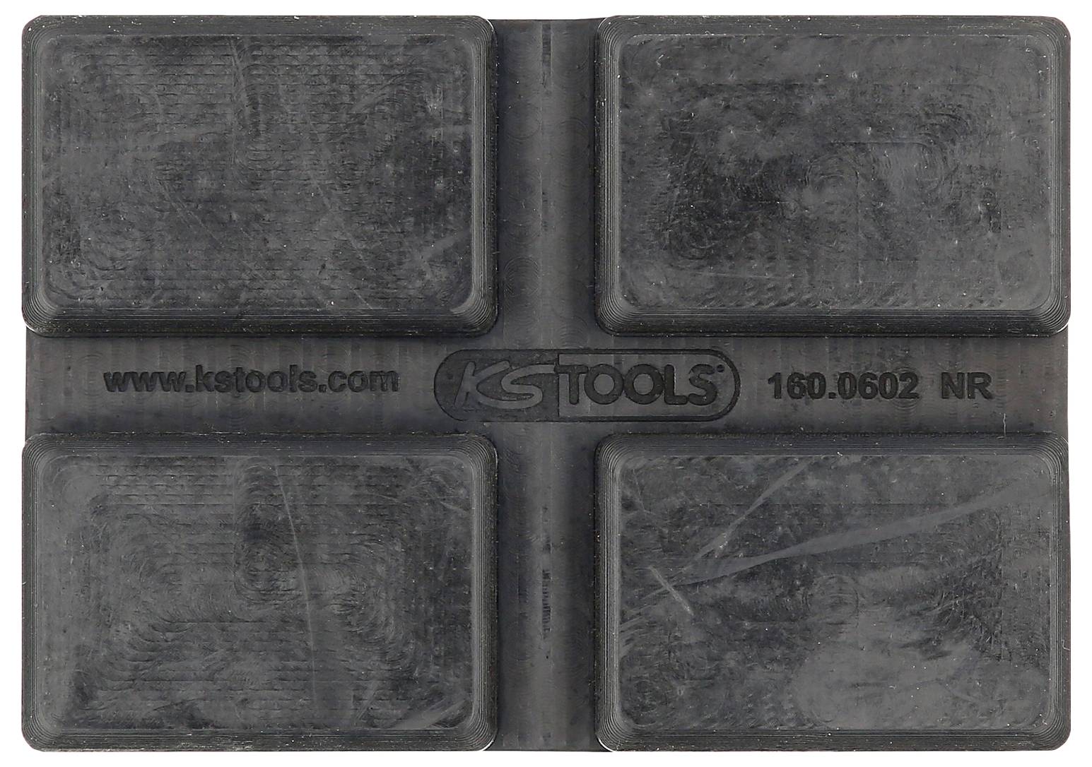 'KSTOOLS' Logo und Webseite auf einem rechteckigen, schwarzen Kunststoffobjekt mit vier rechteckigen Erhebungen.