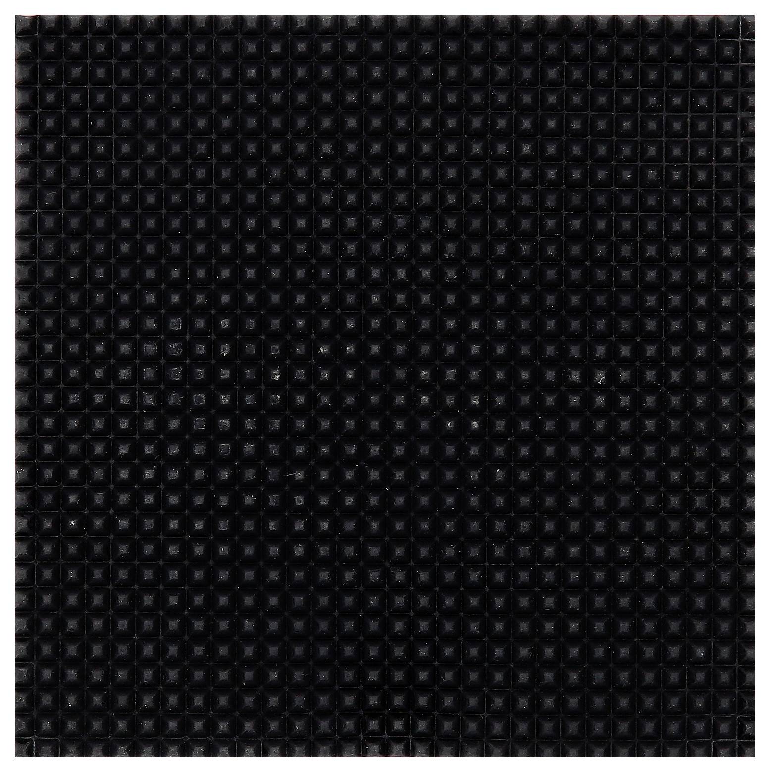 Eine quadratische, schwarze Textur mit kleinen, gleichmäßigen Erhebungen, die eine Rasterstruktur bilden.