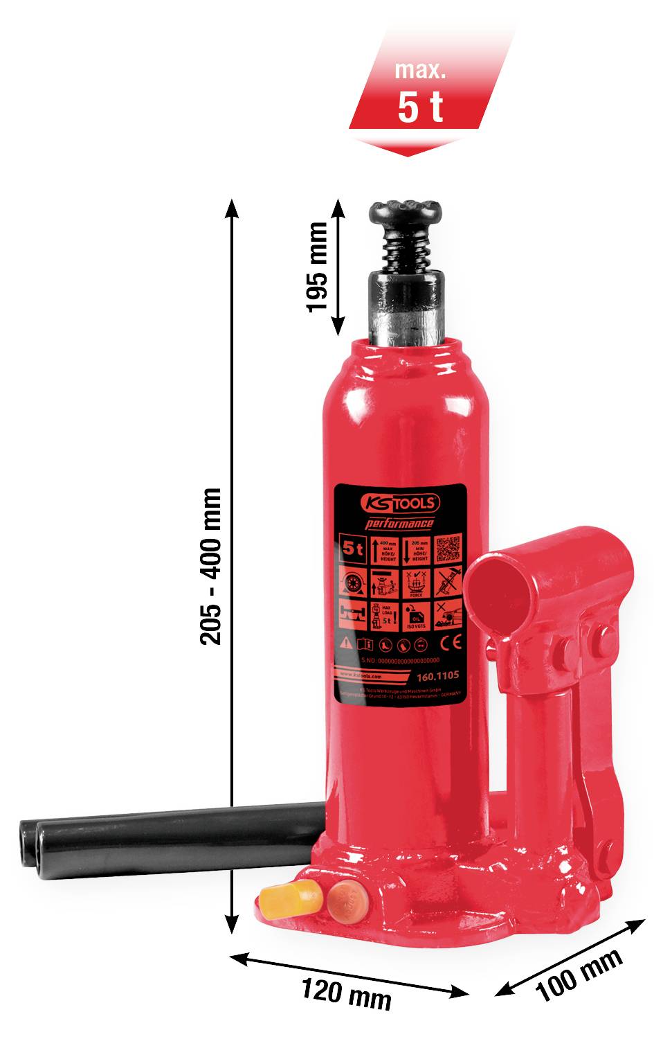 KS Tools Hydraulischer Flaschenwagenheber