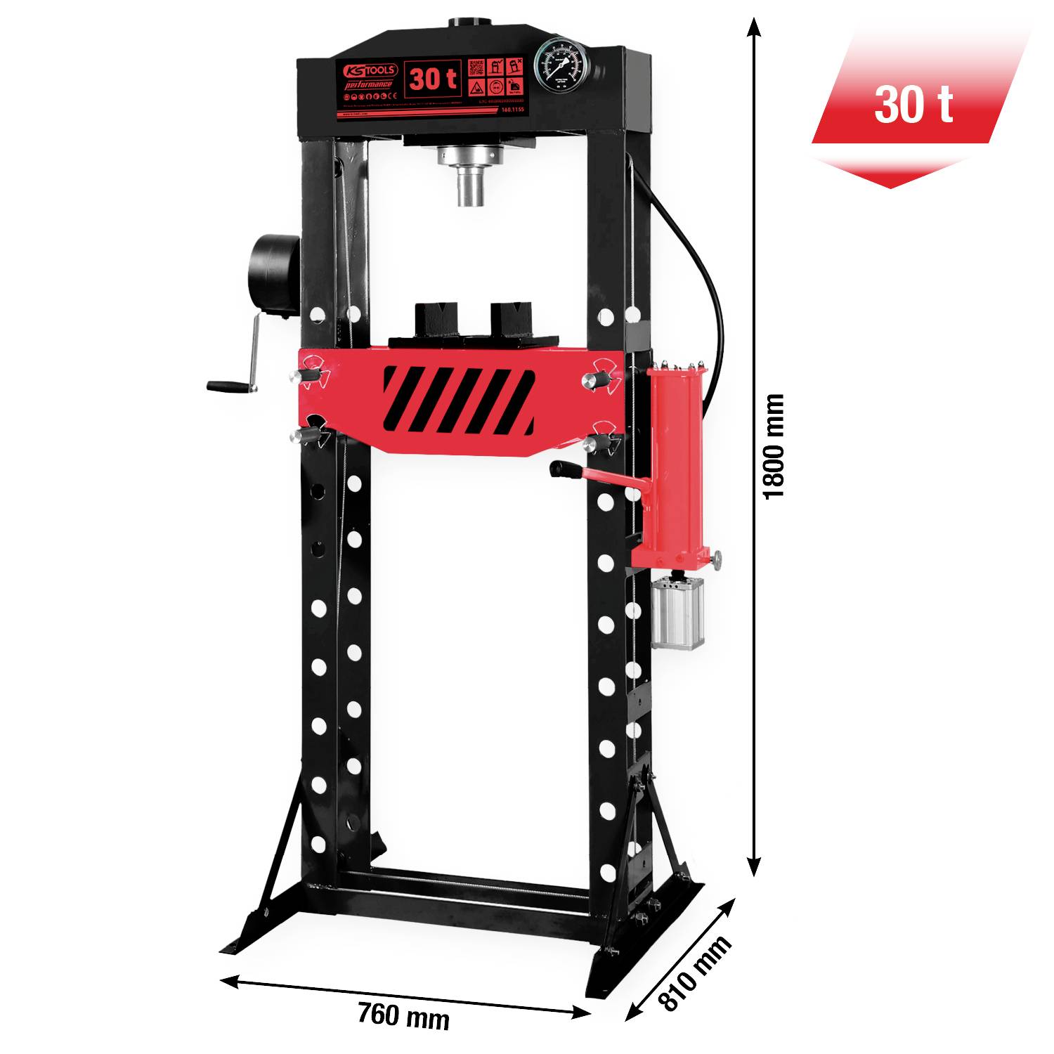 KS Tools performance Hydraulik-Werkstattpresse, 3 Hydraulische Presse