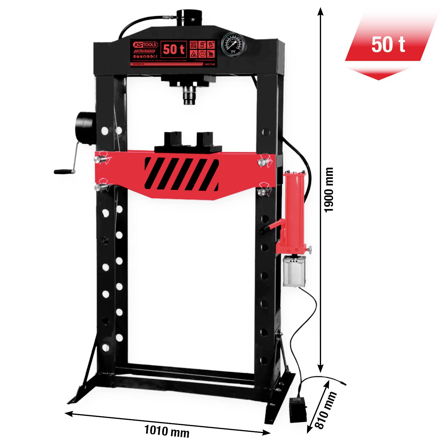 KS Tools performance Hydraulik-Werkstattpresse, 5 Hydraulische Presse