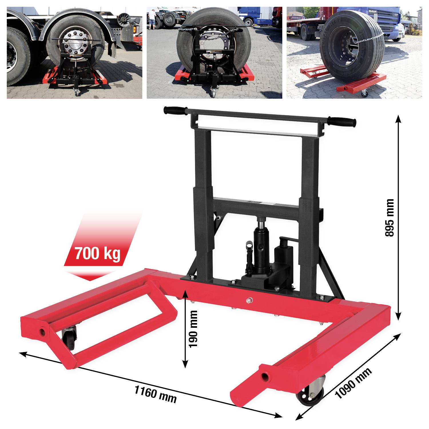 KS Tools performance Hydraulischer Radlifter, 700 Hydraulischer Radlifter