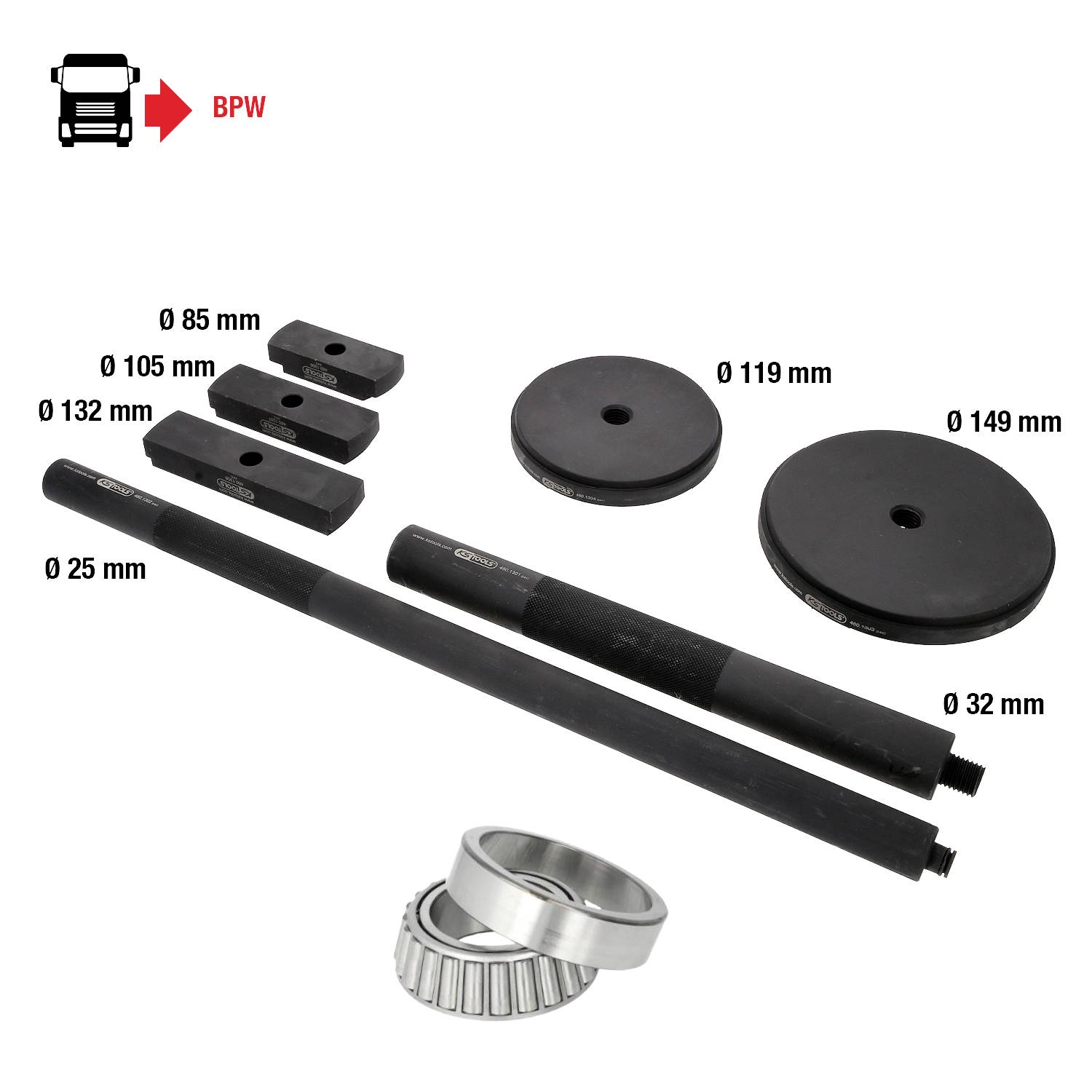 KS Tools 460.1300 Radlager-Werkzeug-Satz für BPW, 7-tlg
