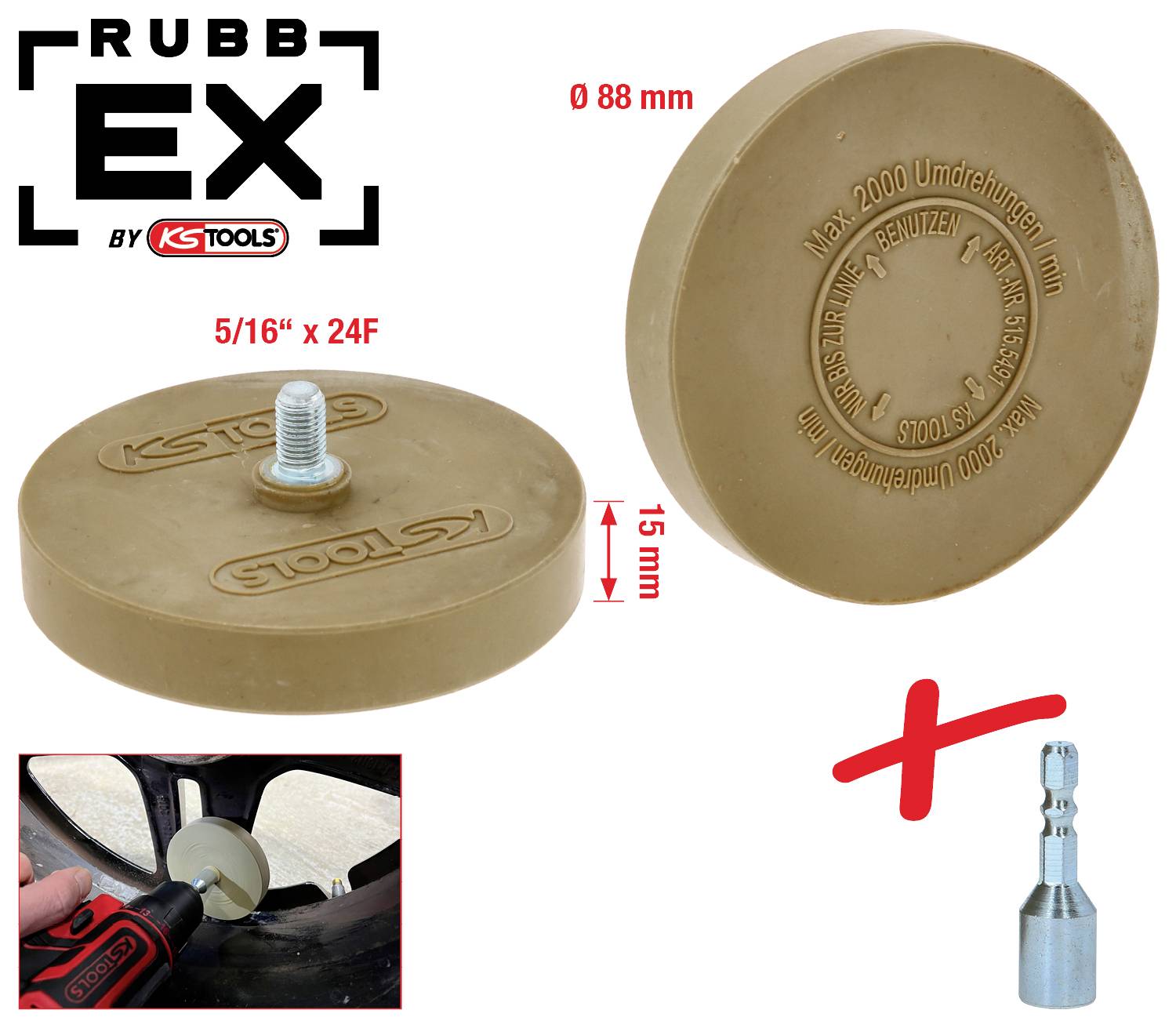 Rundlöserwerkzeug, Ø 88 mm, Dicke 15 mm, Befestigung mit 5/16