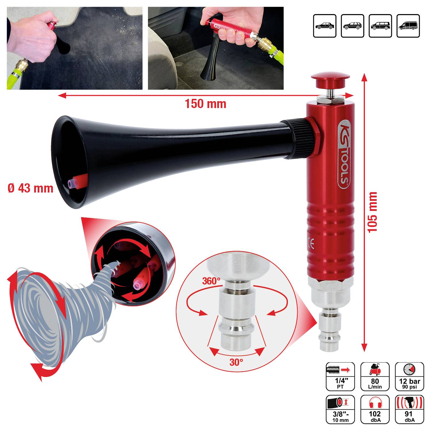 KS Tools Druckluft-Ausblaspistole 515.5595 Druckluft-Ausblaspistole