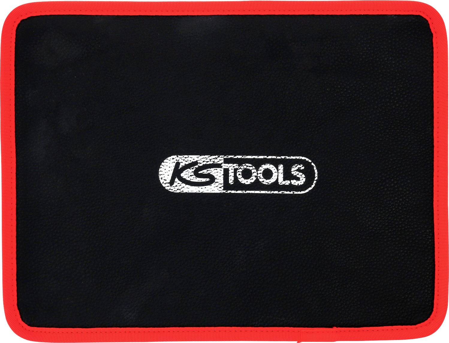 Eine schwarze Matte mit rotem Rand, in der Mitte das Logo 'KS Tools' in weißer Schrift.