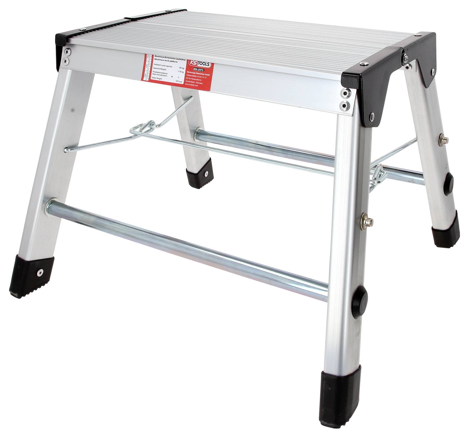 KS Tools 800.0975 Aluminium Klapptritt Silber, Schwarz