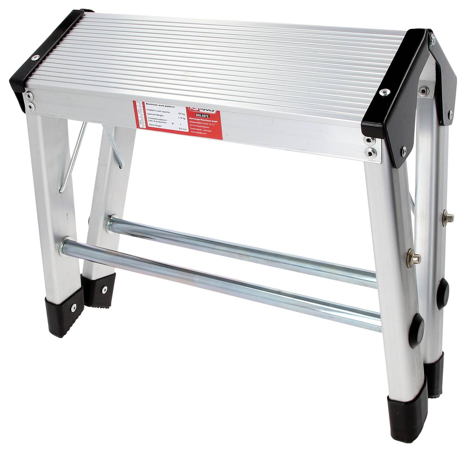 KS Tools 800.0975 Aluminium Klapptritt Silber, Schwarz