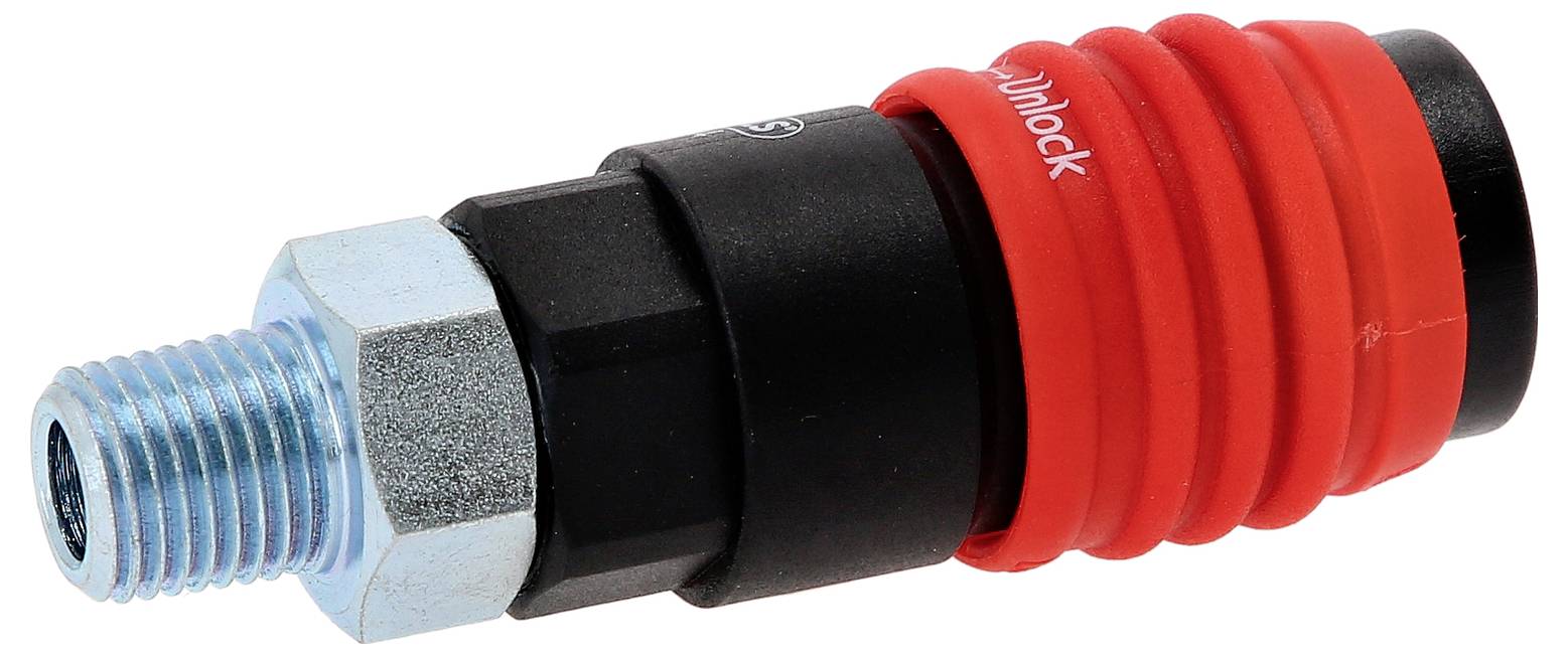 KS Tools 3in1 Universal-Druckluft-Sicherheitskupplung mit 1/4" AG 999.9104