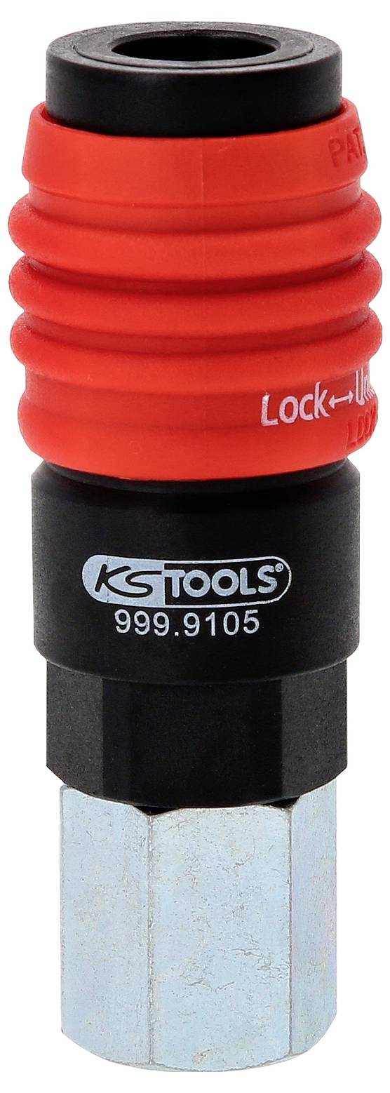 KS Tools 3in1 Universal-Druckluft-Sicherheitskupplung mit 1/4" IG 999.9105
