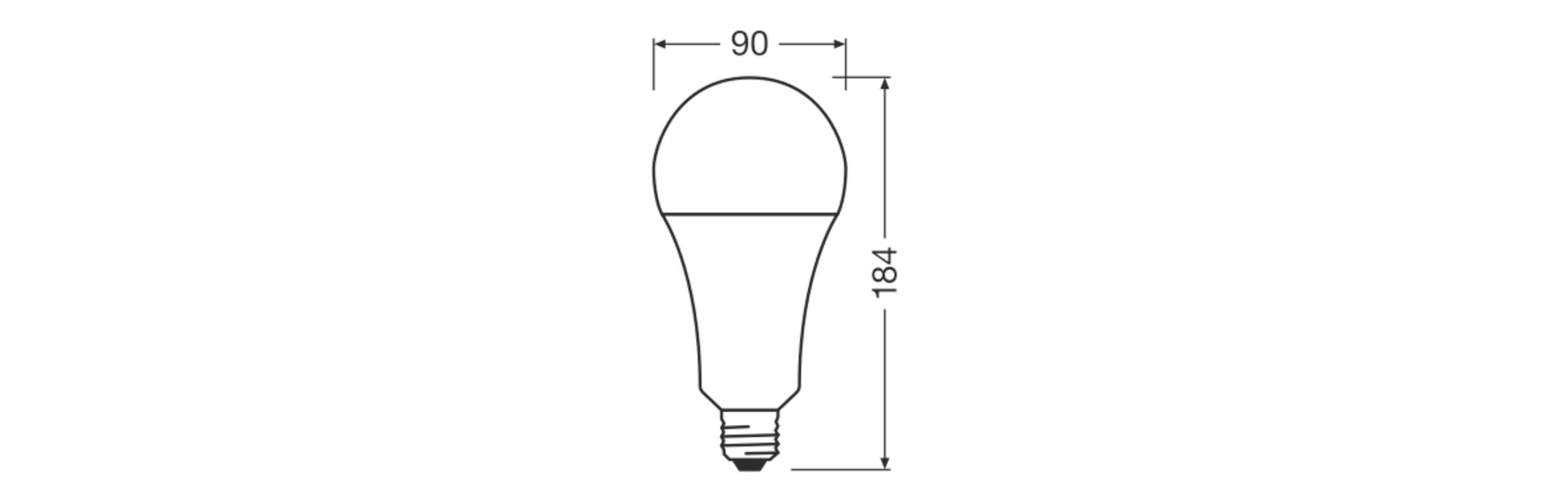 OSRAM HOMELIGHTING 4058075659667 LED EEK E (A - G) E27 Glühlampenform 24.9W = 200W Warmweiß (Ø x L) 90mm x 184mm 1St.