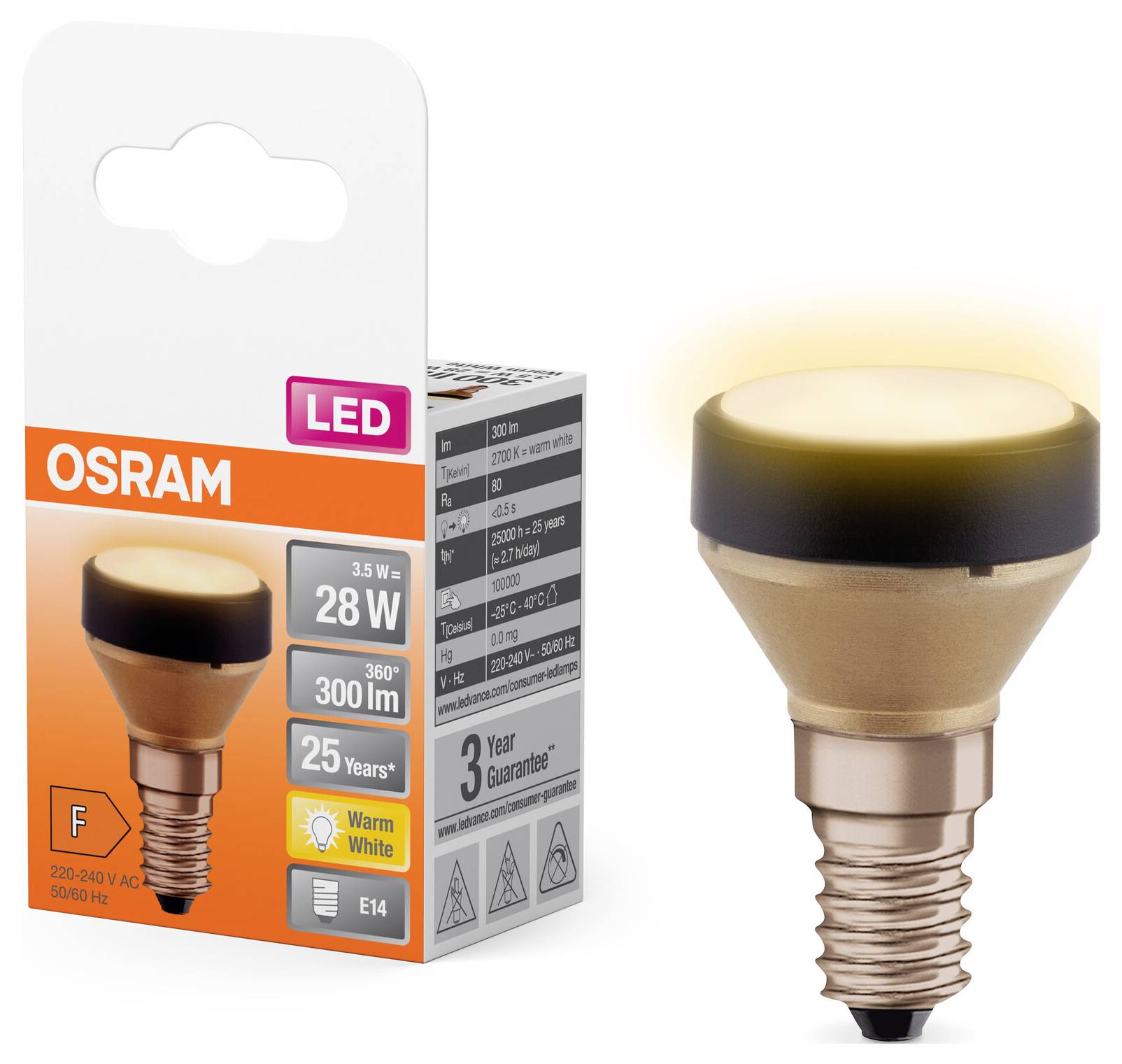 OSRAM HOMELIGHTING 4099854356773 LED EEK F (A - G) E14 3.5W = 28W Warmweiß (Ø x L) 35mm x 54mm 1St.