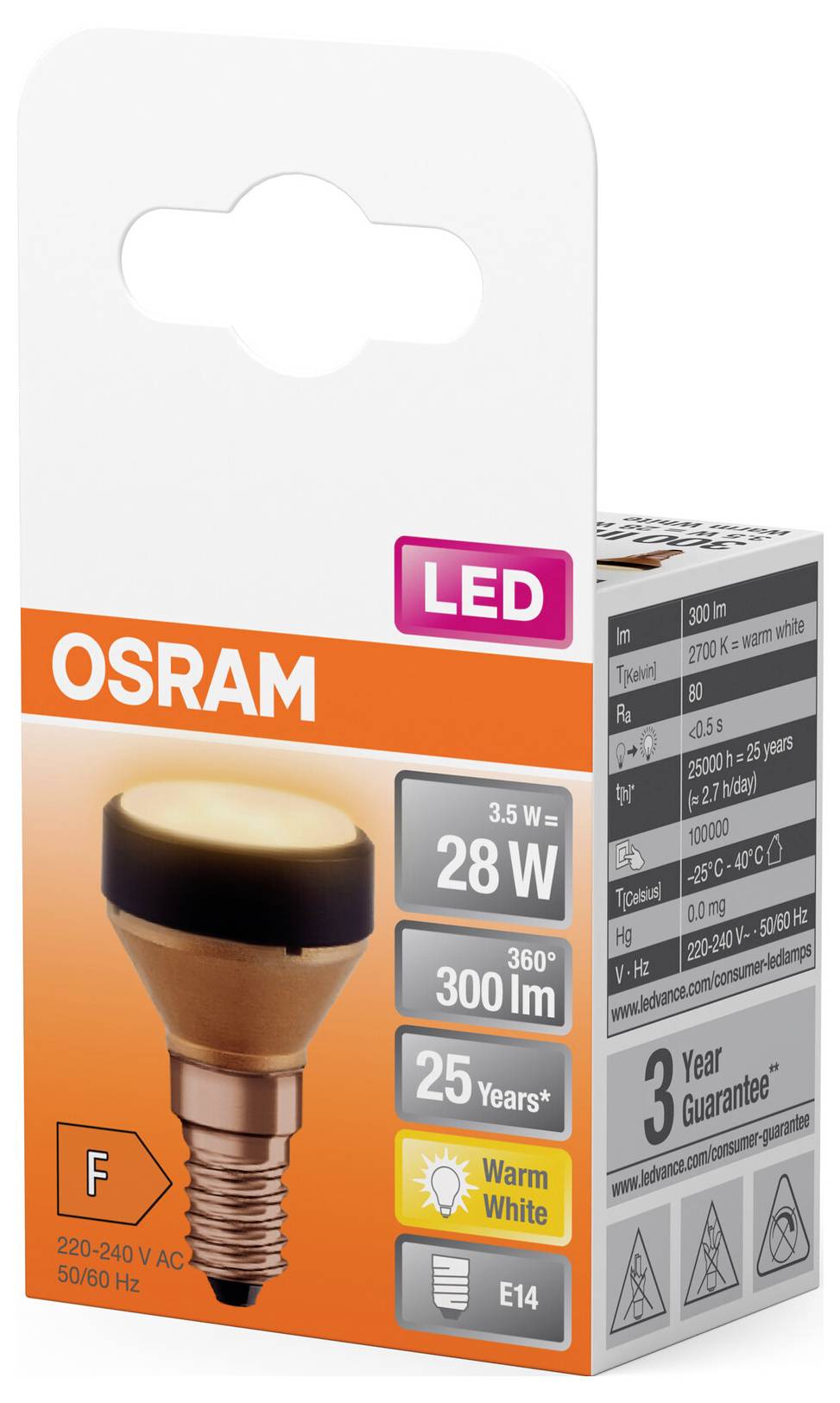 OSRAM HOMELIGHTING 4099854356773 LED EEK F (A - G) E14 3.5W = 28W Warmweiß (Ø x L) 35mm x 54mm 1St.