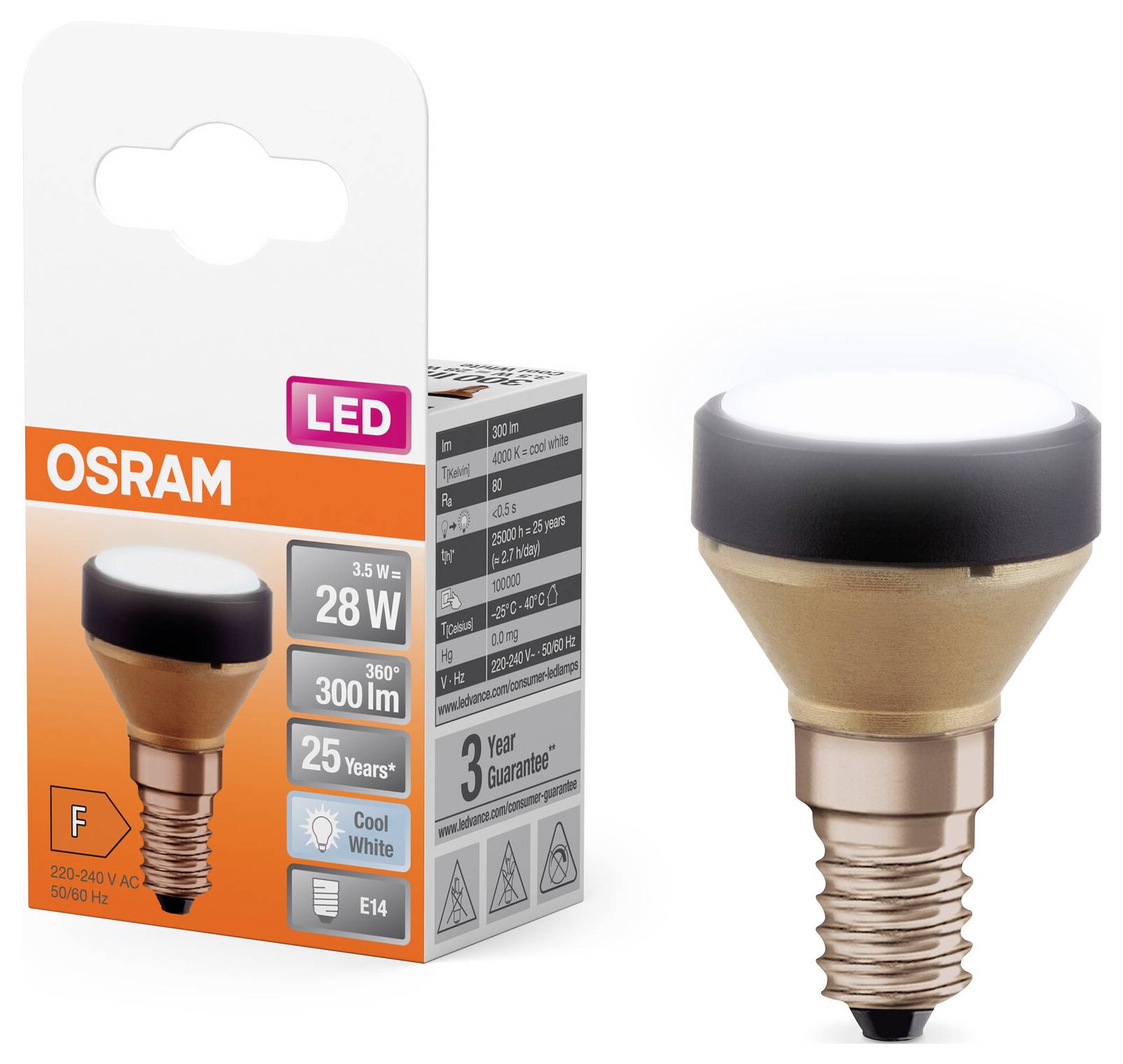 OSRAM HOMELIGHTING 4099854356803 LED EEK F (A - G) E14 3.5W = 28W Kaltweiß (Ø x L) 35mm x 54mm 1St.