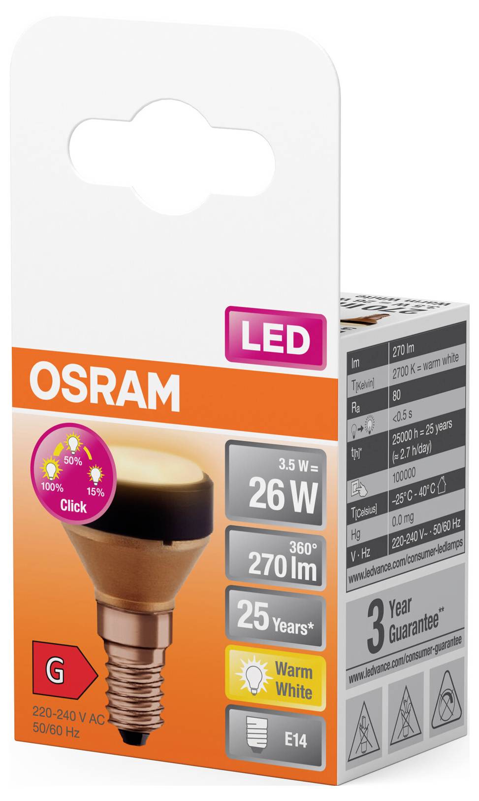 OSRAM HOMELIGHTING 4099854356834 LED EEK G (A - G) E14 3.5W = 26W Warmweiß (Ø x L) 35mm x 54mm 1St.