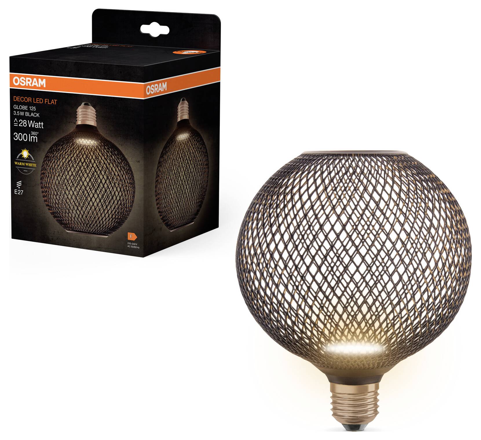 OSRAM HOMELIGHTING 4058075840126 LED EEK F (A - G) E27 Globeform 3.5W = 28W Warmweiß (Ø x L) 125mm x 150mm 1St.