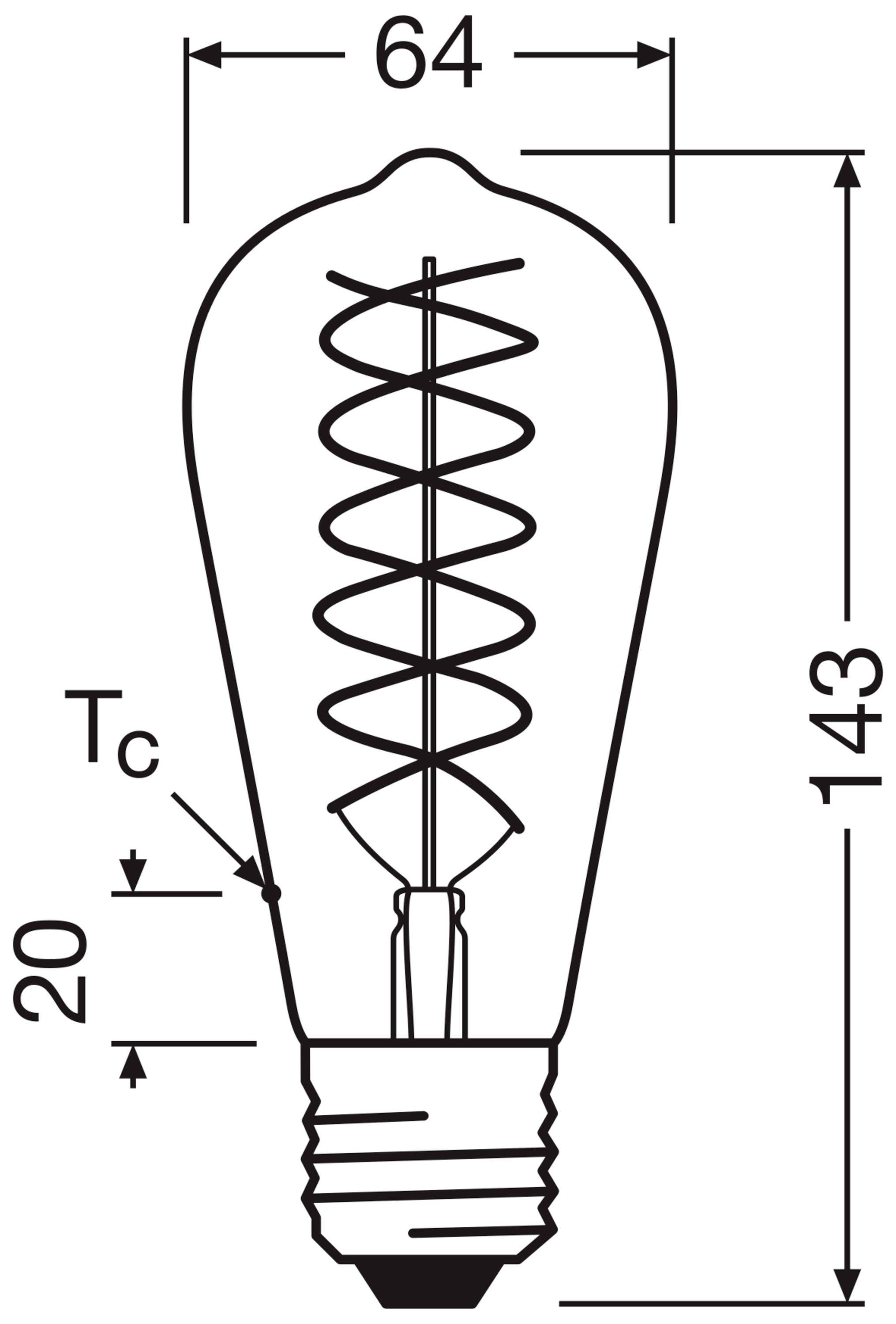 OSRAM HOMELIGHTING 4099854137846 LED EEK F (A - G) E27 Edisonform 8.8W = 60W Warmweiß (Ø x L) 64mm x 143mm 1St.