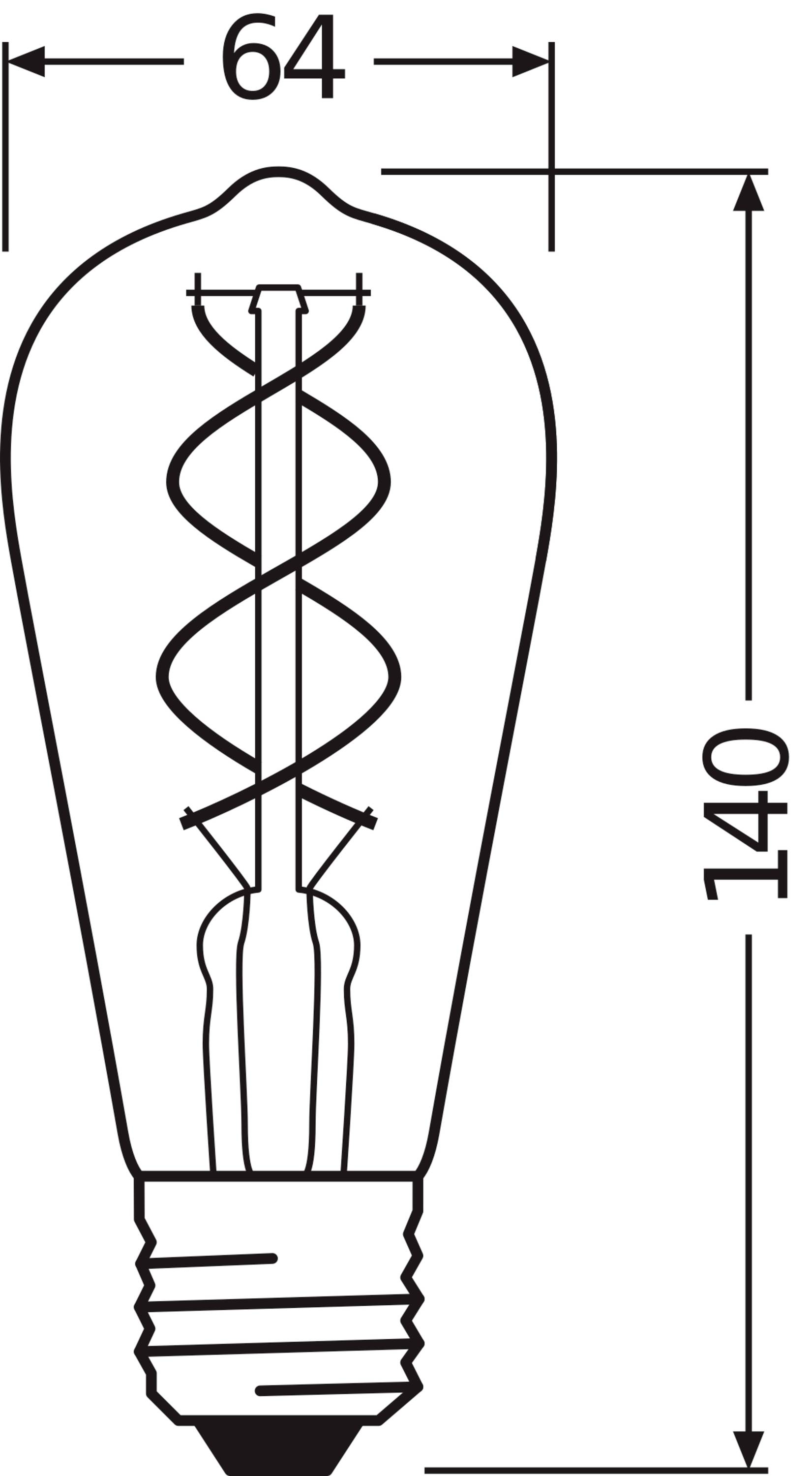 OSRAM HOMELIGHTING 4099854091292 LED EEK G (A - G) E27 Edisonform 4 W = 28 W Warmweiß (Ø x L) 64 mm x 143 mm 1 St.