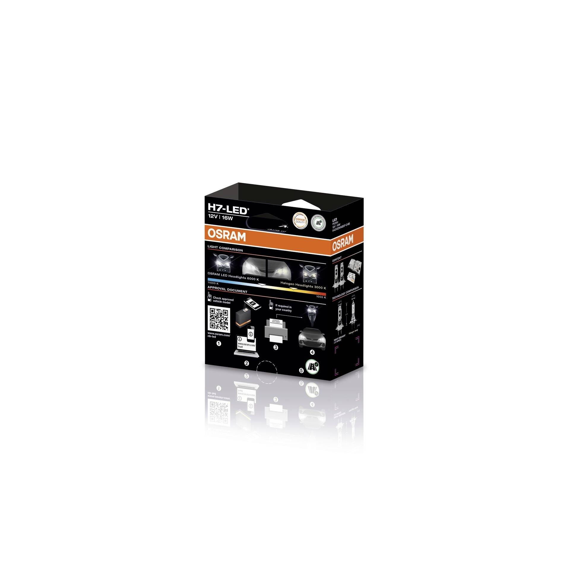 Osram Automotive 64210DWNBSP-2HB LED Leuchtmittel Night Breaker® LED H7 16W 12V