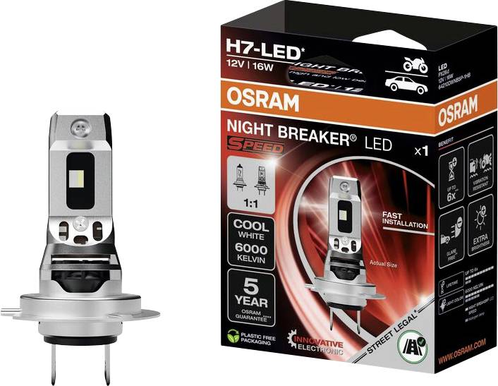Osram Automotive 64210DWNBSP-1HB LED Leuchtmittel Night Breaker® LED H7 16W 12V