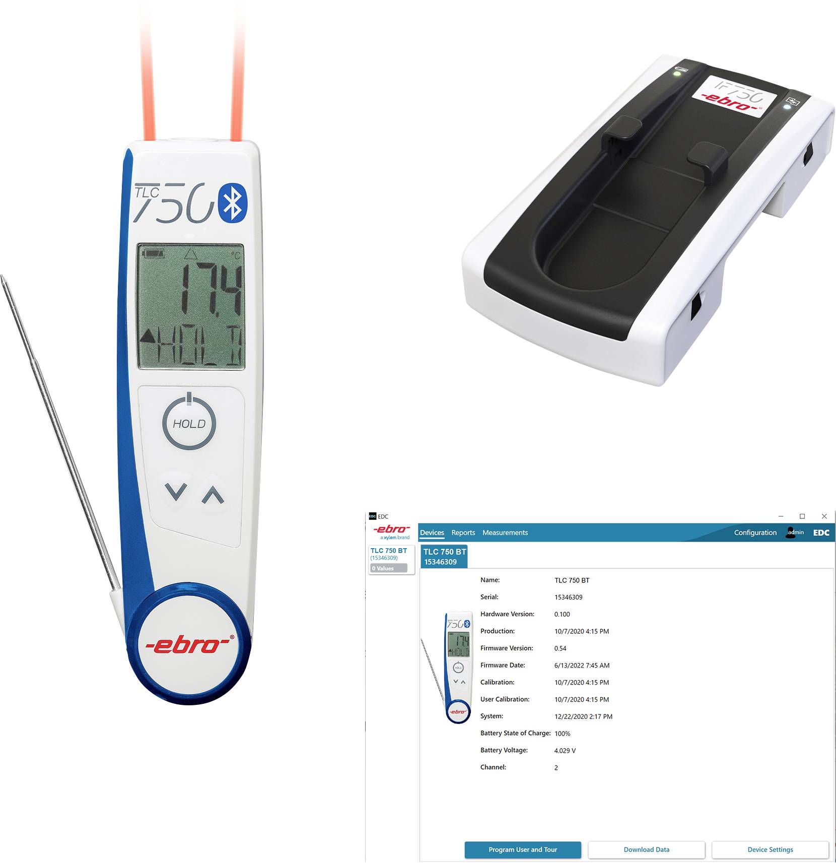Xylem SH 750 BT          Infrarothermometer und Einstichthermometer (HACCP)