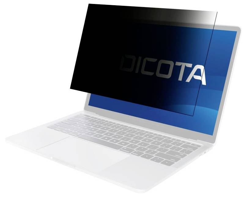 Laptop mit eingesetztem Sichtschutzfilter, der den Bildschirm abdunkelt.