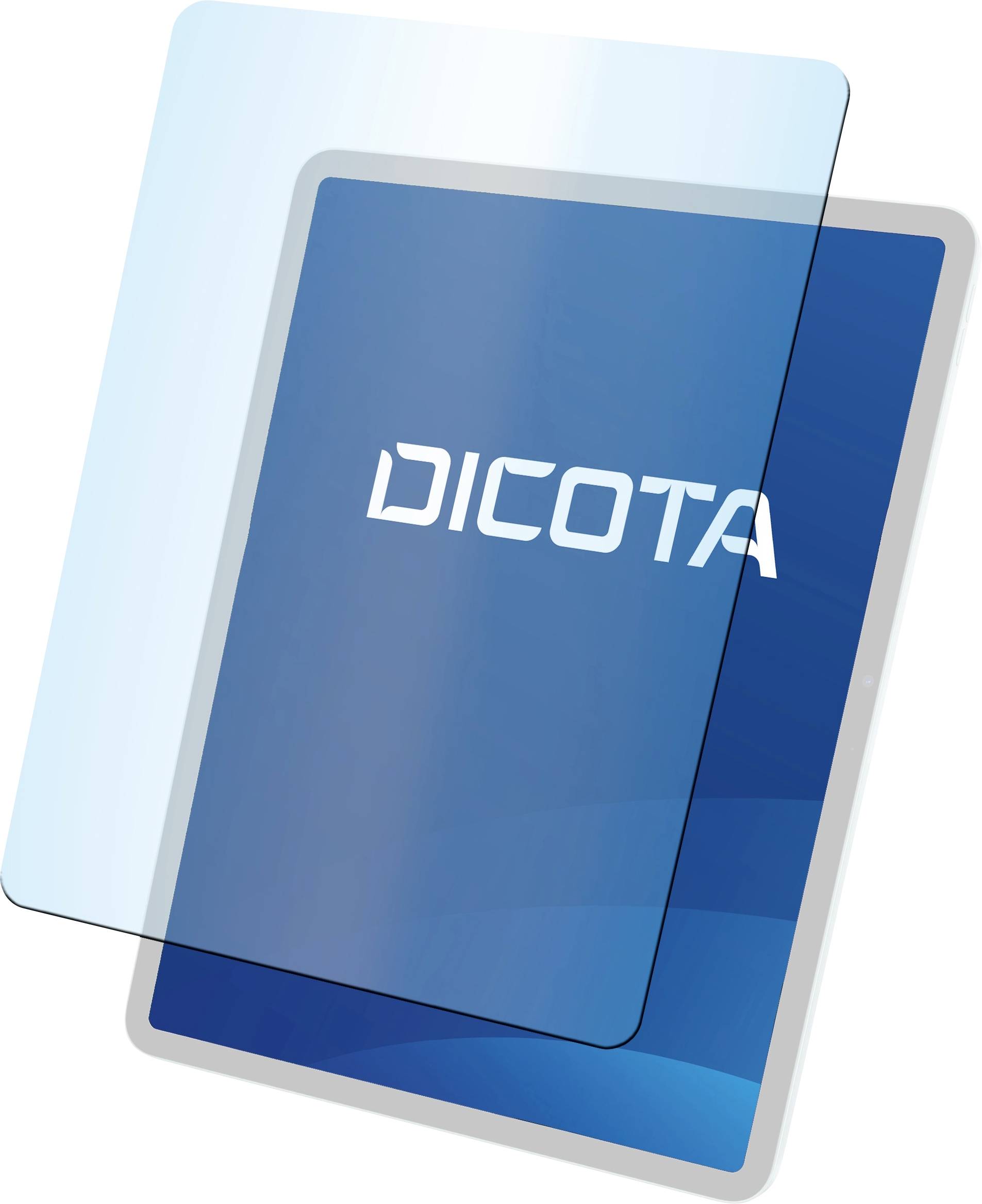 Blaues Display mit dem Wort 'DICOTA', teilweise von transparenter Schutzfolie bedeckt.