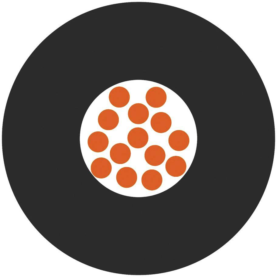 Ein schwarzer Kreis mit einem weißen Kreis in der Mitte, der mit roten Punkten gefüllt ist. Design ähnelt einer Schallplatte.