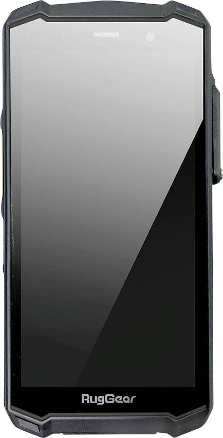 Robustes Smartphone mit schwarzem Gehäuse und großem Bildschirm, geeignet für Outdoor-Aktivitäten und raue Umgebungen.