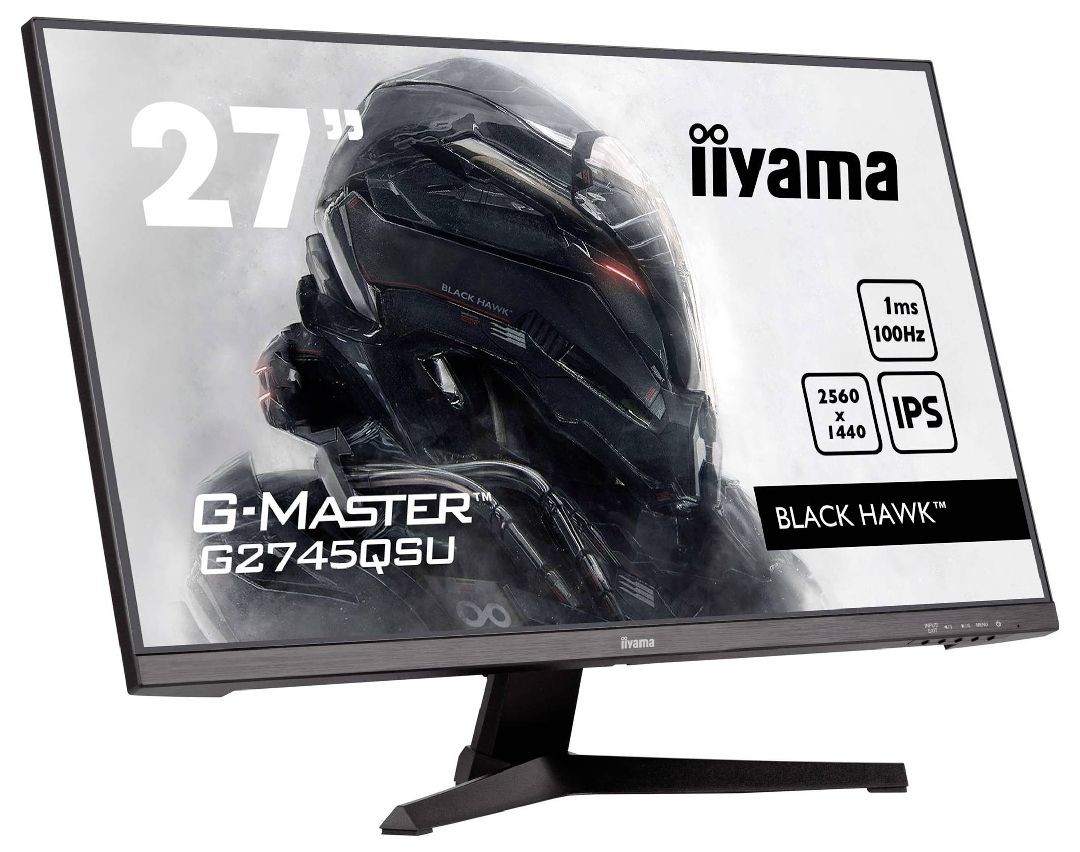 Iiyama G-Master Black Hawk G2745QSU-B2 Gaming Monitor EEK E (A - G) 68.6cm (27 Zoll) 2560 x 1440 Pixel 16:9 1 ms HDMI®