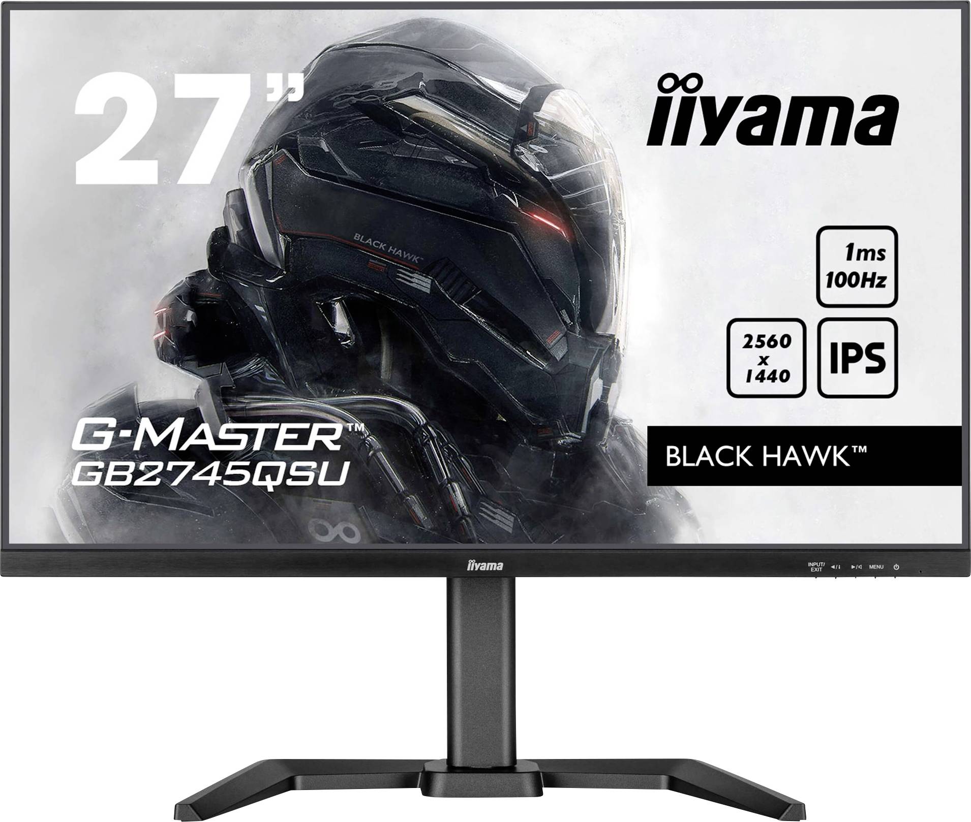 Iiyama G-Master Black Hawk GB2745QSU-B2 Gaming Monitor EEK E (A - G) 68.6 cm (27 Zoll) 2560 x 1440 Pixel 16:9 1 ms HDMI®, DisplayPort, Kopfhörer (3