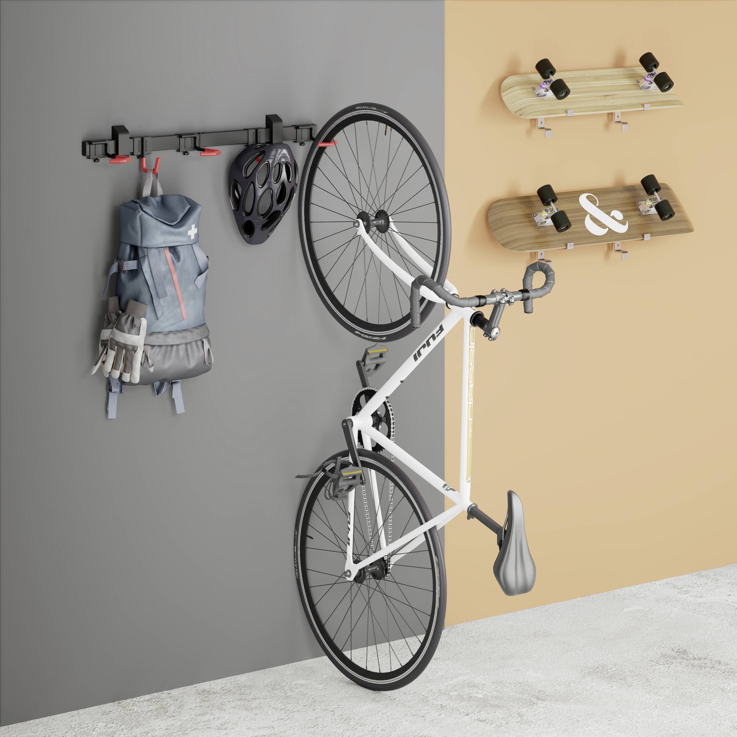 Elevar LBM09-03 Fahrradwandhalter Anzahl Einstellplätze=3 Stahl, Kunststoff Schwarz