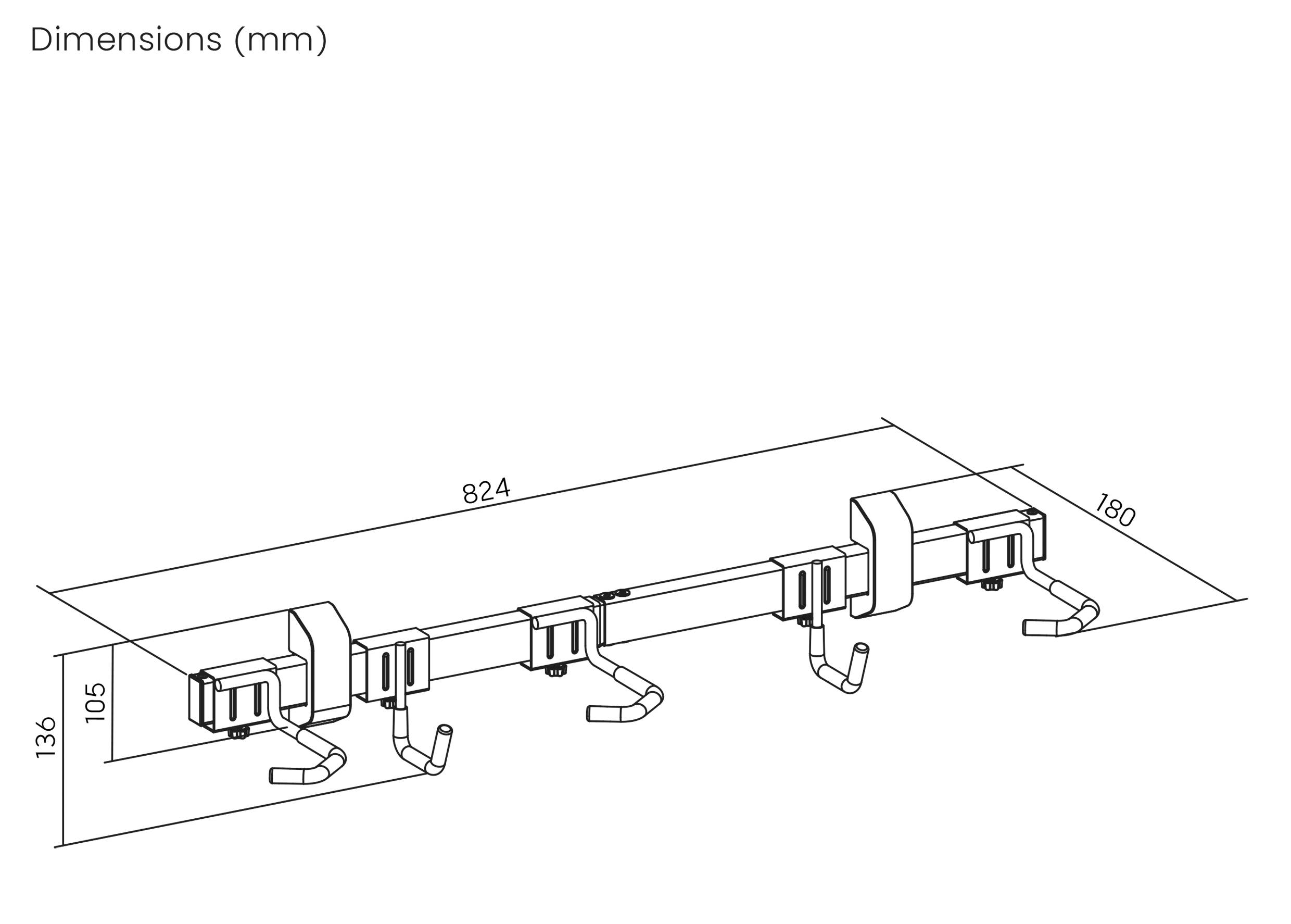 Elevar LBM09-03 Fahrradwandhalter Anzahl Einstellplätze=3 Stahl, Kunststoff Schwarz