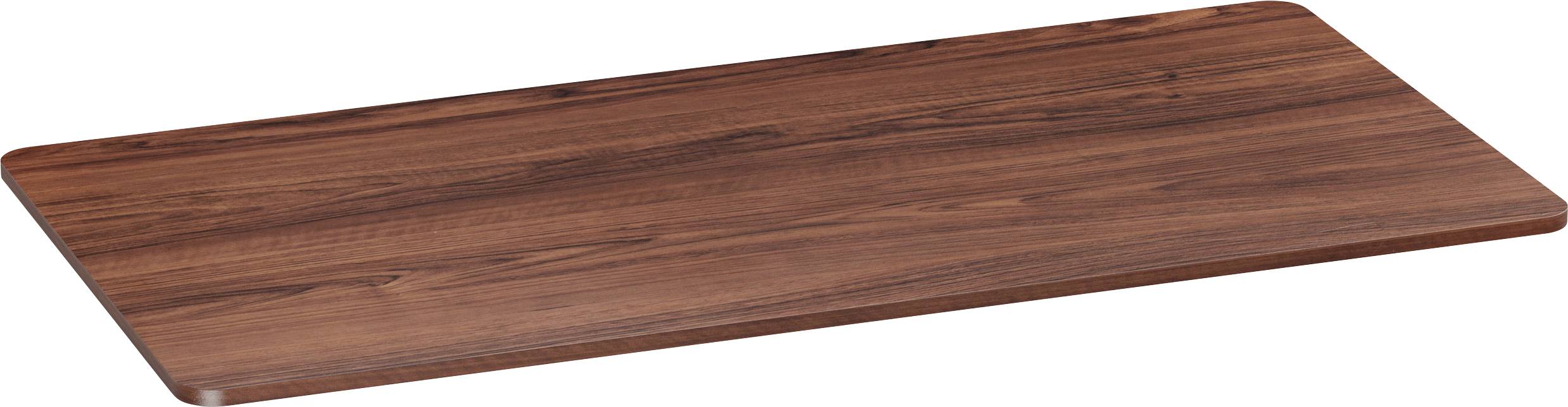 Ein rechteckiges Holzbrett mit einer glatten, dunklen Holzmaserung.