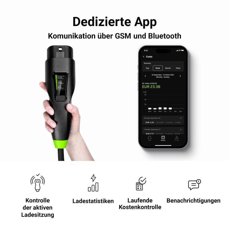 Green Cell Habu EV Mobile Ladestation Typ 2 16A 11kW App