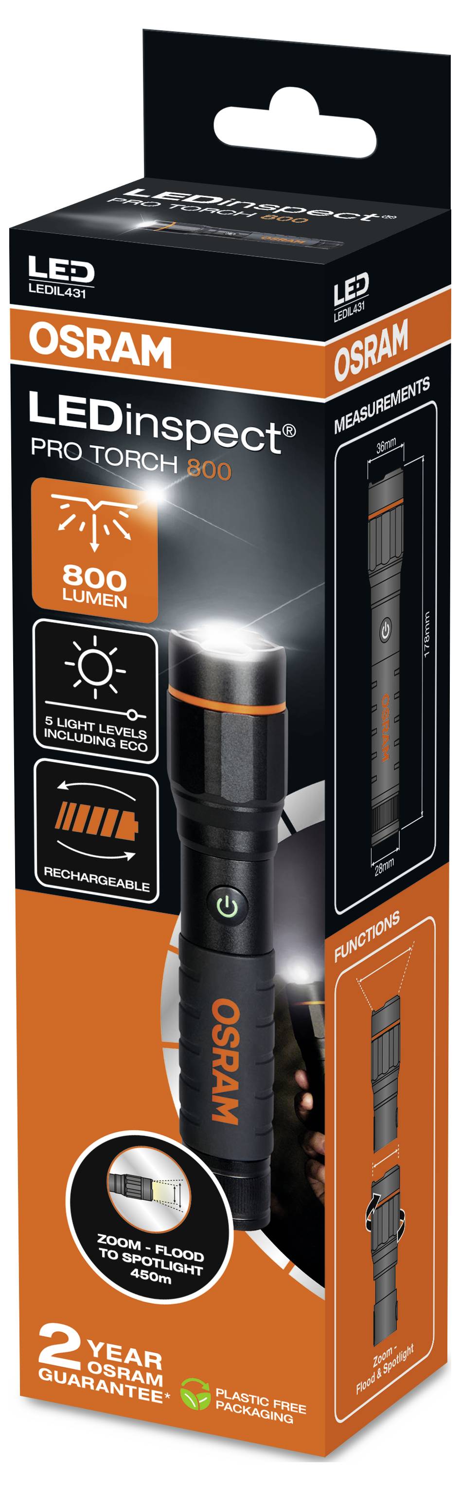 Osram Automotive LEDinspect PRO TORCH 800 Arbeitsleuchte