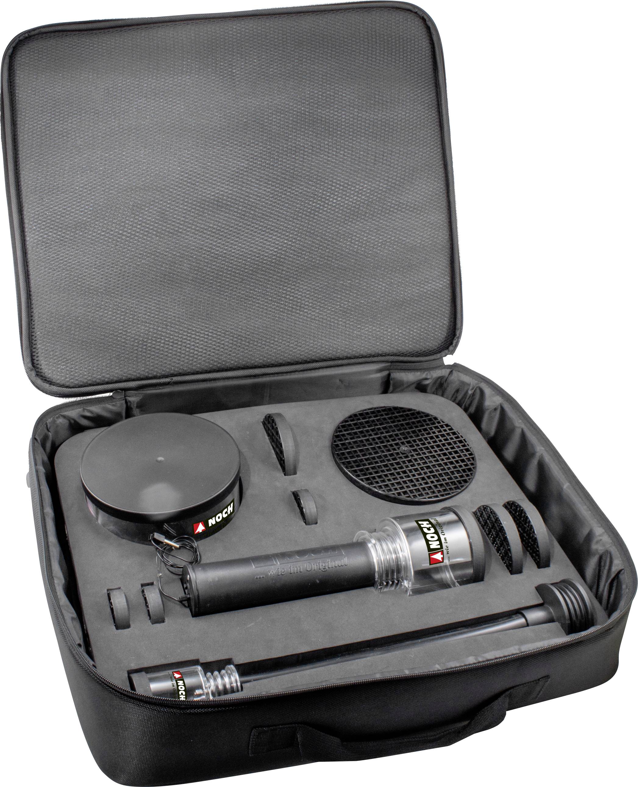 Tragetasche mit Rohrkamera-Set, bestehend aus Kamera, Monitor und Zubehör, zur Inspektion von schwer zugänglichen Stellen.