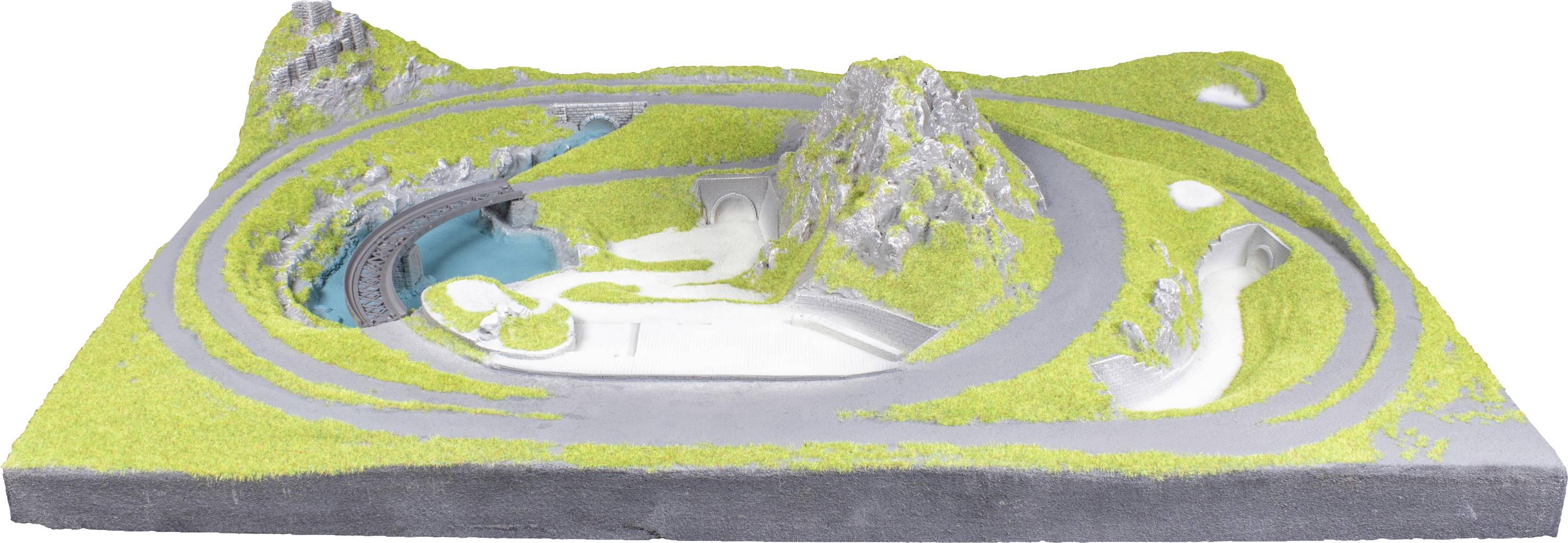 NOCH 87043 Z Fertiggelände zentral Bozen Z Märklin miniclub Gleis, Z Rokuhan Gleis (mit Bettung)